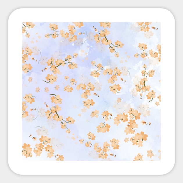 Cherry Flower 4 (spring floral pattern) Sticker by B&K